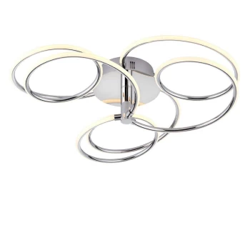 Image of Eterne LED Semi Flush Light Chrome Plate & White Silicone
