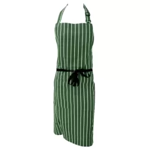 Image of Dennys Unisex Cotton Striped Workwear Butchers Apron (Pack of 2) (One Size) (Bottle/White)
