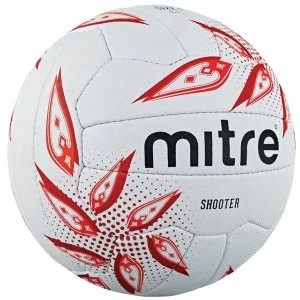 Image of Mitre Shooter Netball White/Ruby/Red - Size 4