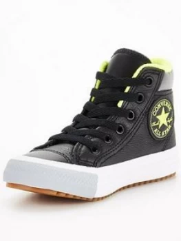 Converse Chuck Taylor All Star Leather Childrens Trainers - Black, Size 2