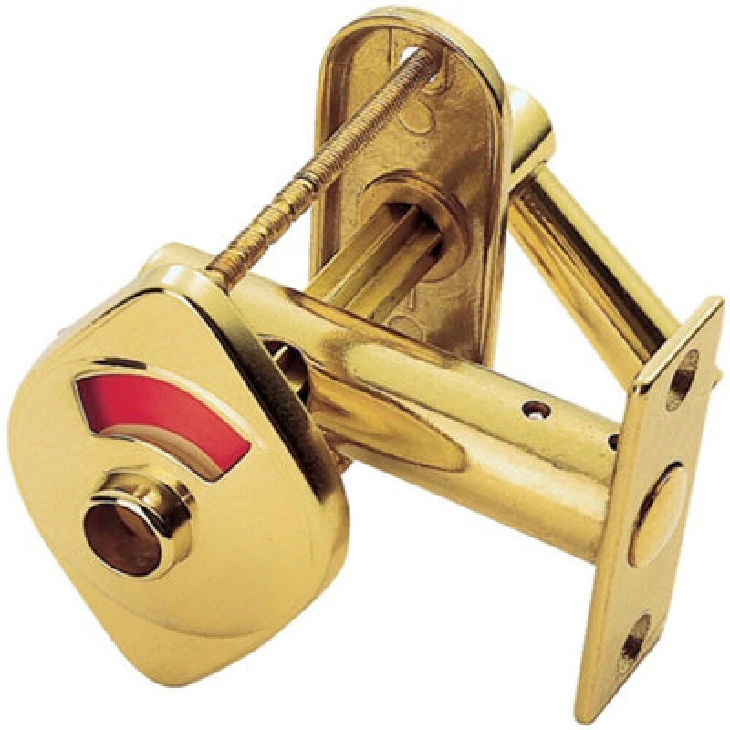 Image of Loops Bathroom Indicator Bolt with Emergency Release Polished Brass 57mm X 20mm Metallics unisex