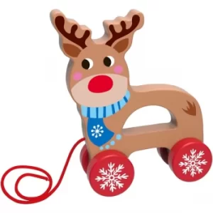 Image of Wooden Reindeer Pull Along Toy