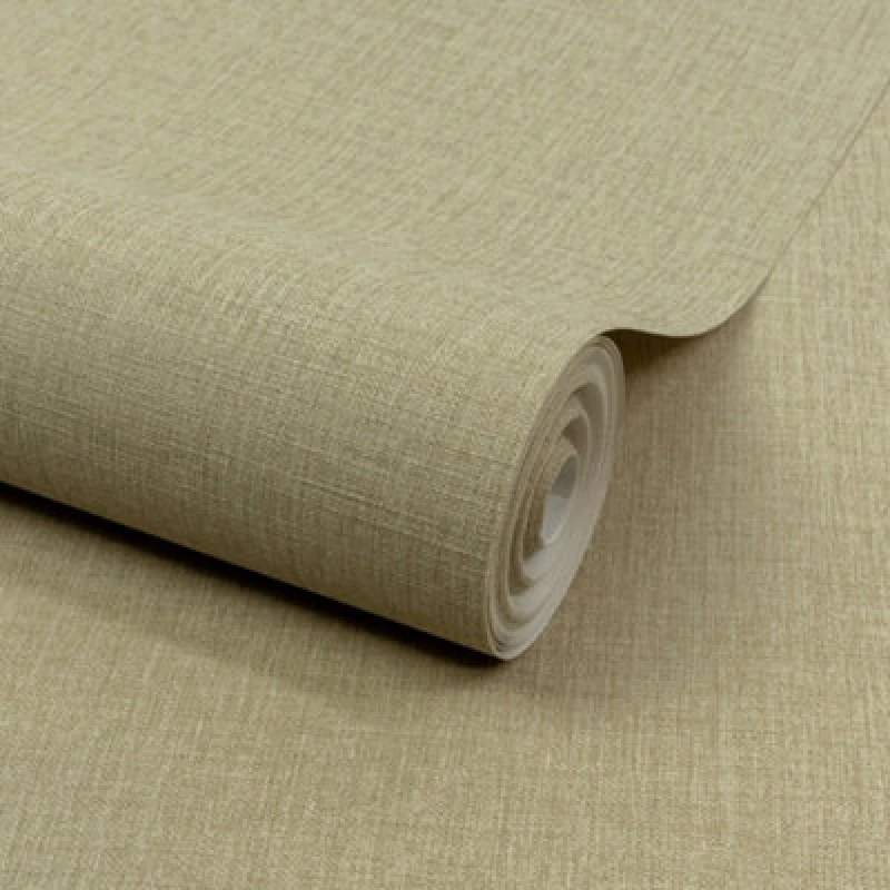 Image of Grandeco Boutique Trente Linen Effect Luxury Weight Embossed Wallpaper, Sage Green