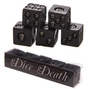 Image of Set of 5 Black Skull Dice