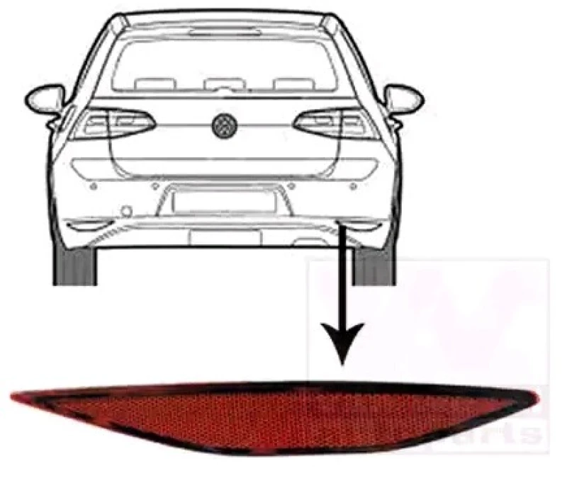 Image of VAN WEZEL 5766940 Reflector Bumper, without bulb holder Reflector (1093)