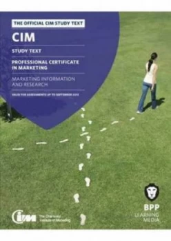 Image of Cim - 3 Marketing Information and Research by Bpp Learning Media Paperback