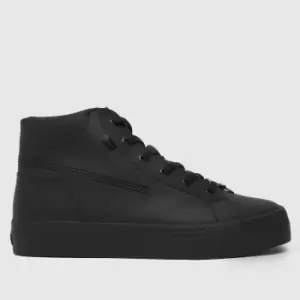 Image of Kickers tovni hi stack flat shoes in black