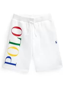 image of Ralph Lauren Boys Logo Shorts - White, Size 4 Years