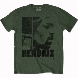 Image of Jimi Hendrix Let Me Live Mens X-Large T-Shirt - Green