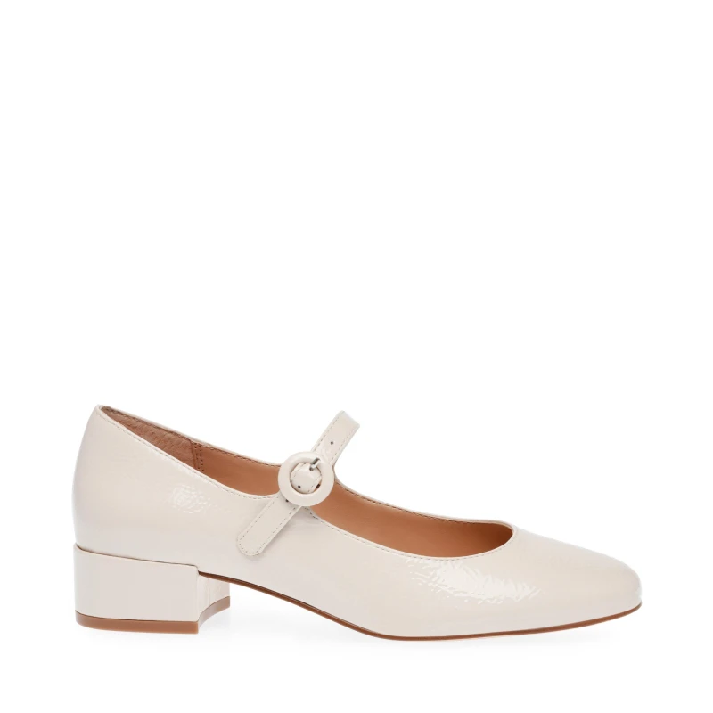 Image of Steve Madden Womens Sessily Mary Jane Shoes Bone Patent female 3 (36)