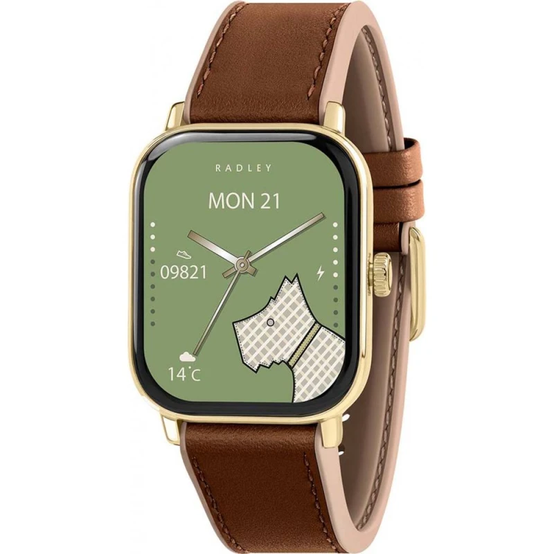 Image of Radley RYS56-2206 Series 56 Brown Leather Strap Smartwatch - W51588