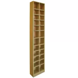 Image of Techstyle Block Tall Sleek 360 Cd / 160 DVD Media Storage Tower Shelves Oak