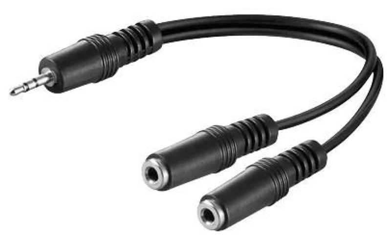 Image of Microconnect AUDLR02 audio cable 0.2 m 3.5mm 2 x 3.5mm Black