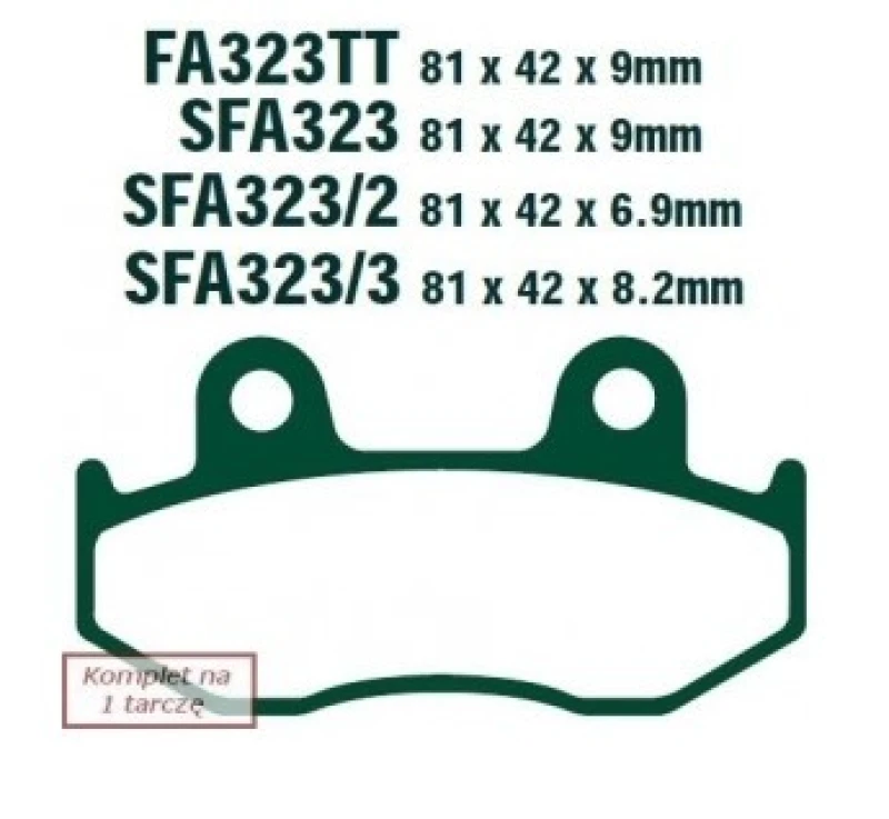 Image of EBC Brakes SFA323 Brake pad set Brake Pad Set,disc brake (402)