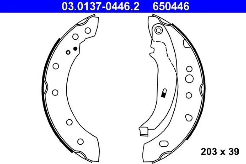 Image of ATE 03.0137-0446.2 Brake Shoes with lever Brake Shoe Set (70)