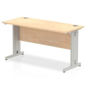 Image of Trexus Desk Rectangle Cable Managed Silver Leg 1400x600mm Maple Ref
