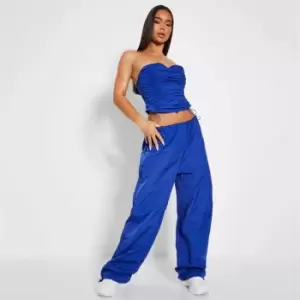 Image of I Saw It First Nylon Toggle Parachute Trousers - Blue