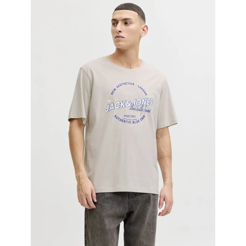 Image of jack & jones Short Sleeve T-Shirt Ecru Cotton S