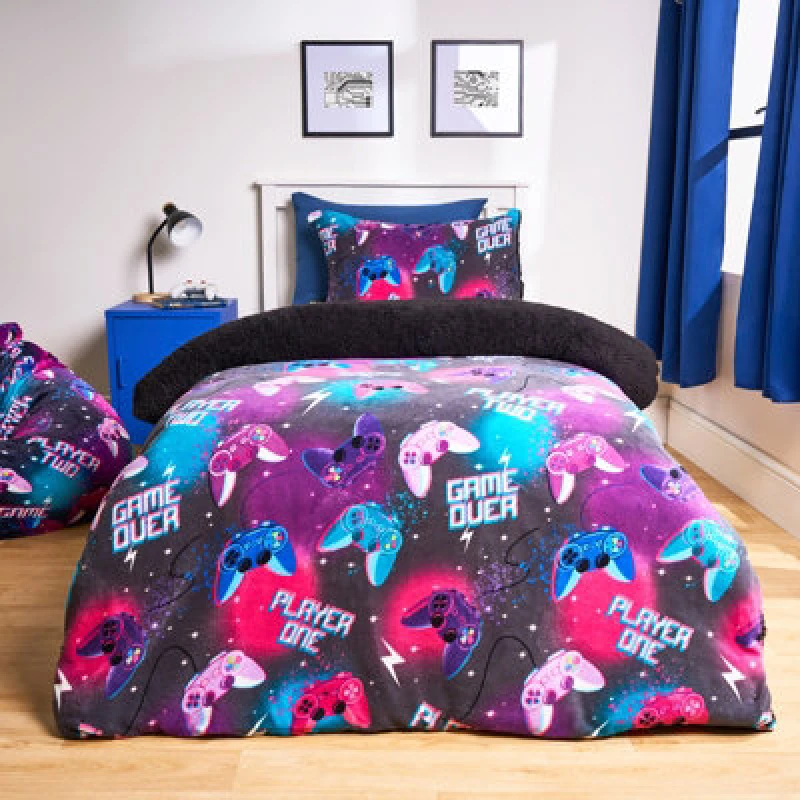 Image of OHS OHS Gaming Fleece Duvet Cover Set Bedding Quilt Warm Size: Single Multi Single Unisex 5027434223091