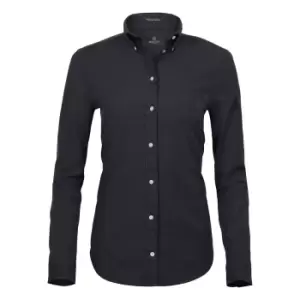 Image of Tee Jays Womens/Ladies Perfect Long Sleeve Oxford Shirt (3XL) (Black)