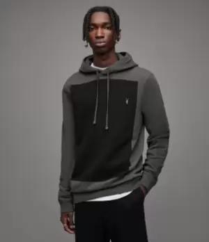 Image of AllSaints Mens Lobke Pullover Hoodie, Pipe Grey, Size: M