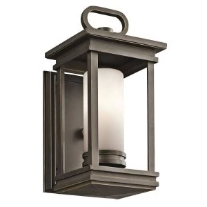 image of 1 Light Small Outdoor Wall Lantern Bronze IP44, E14