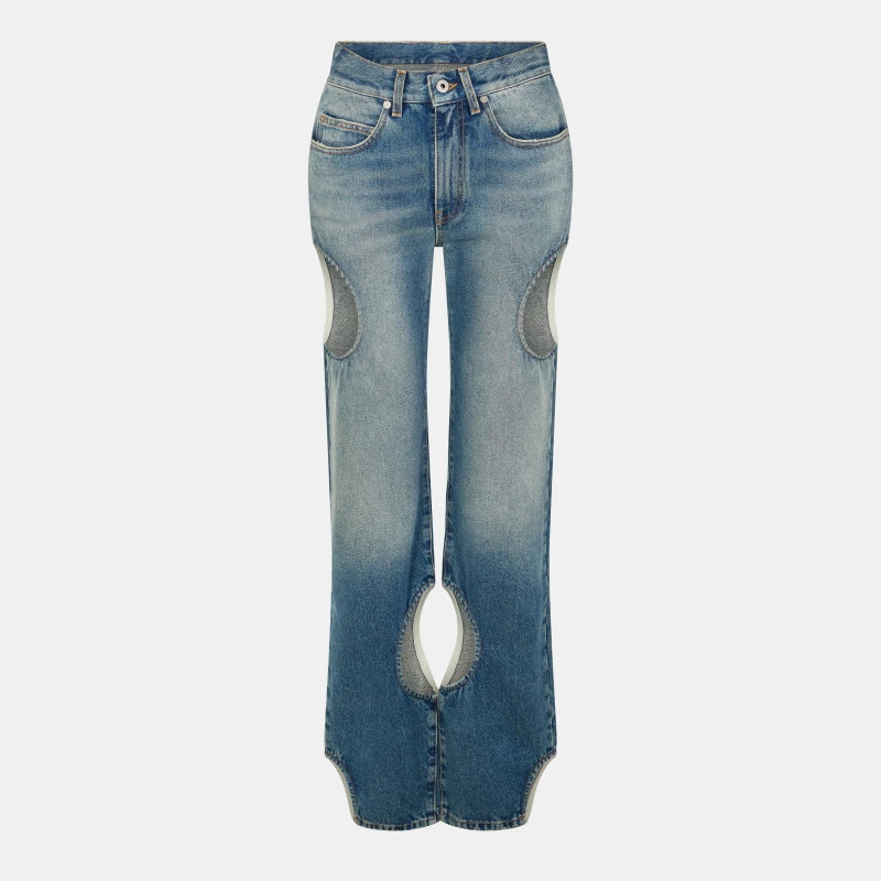 Image of Off White Womens Straight Jeans Vintage Blue female 26 L32
