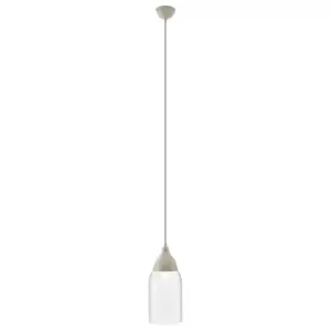 image of Premier Housewares Oslo Pendant Light in Glass/Iron - White