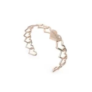 image of Rose Gold Plated Multi Heart Frame Plain Heart Bangle UBB01086RGL