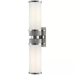 image of Harper 2 Light Bath Bracket Polished Nickel, Glass