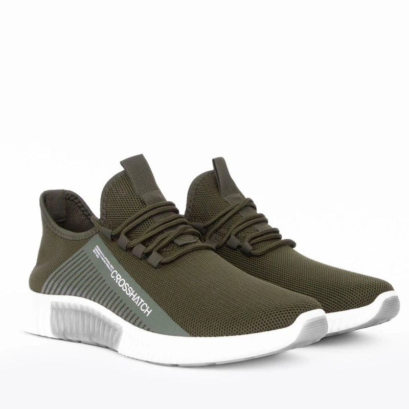 Image of Crosshatch Crosshatch Men Nimbus Trainers in Olive Size: 7 Olive 7 Male 5059294315715