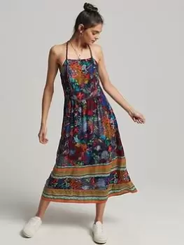 Image of Superdry Vintage Cami Maxi Dress - Multi, Size 12, Women