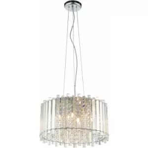 image of Loops - Ceiling Pendant Light Clear Crystal & Chrome Plate 5 x 28W G9 Dimmable