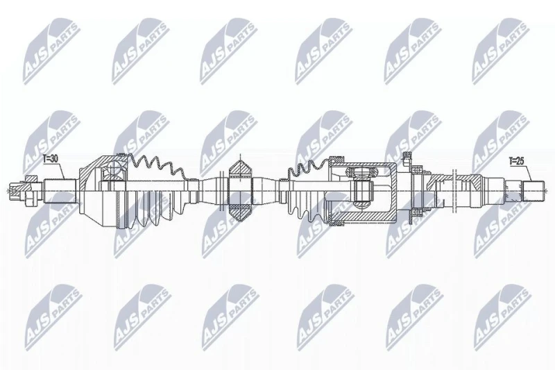 Image of NTY NPW-AR-014 Drive shaft Manual Transmission, Front Axle Right Drive Shaft (13)