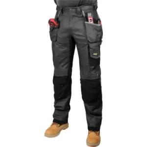 Image of Snickers Workwear Mens Snickers 3212 DuraTwill Holster Pocket Trousers 38" R (054) in Grey Cotton/Polyamide