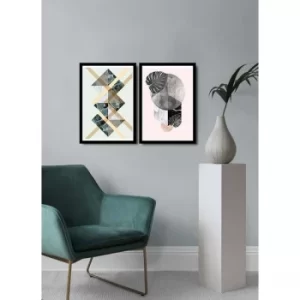 Image of 2PSCTCIZ-004 Multicolor Decorative Framed MDF Painting (2 Pieces)