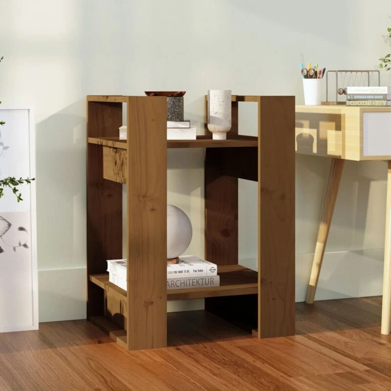 Image of VIDAXL Book Cabinet/Room Divider Honey Brown 41x35x57cm Solid Wood Pine Vidaxl 8720286904954