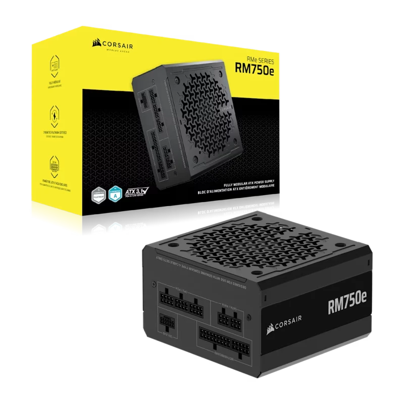Image of CORSAIR RMe Series RM750e (2025) Fully Modular Cybernetics 80+ Gold - 750W - ATX 3.1 PCIe 5.1 ATX Power Supply - CP-9020295-UK