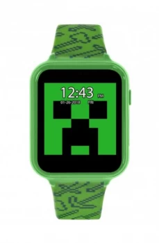 image of Disney Minecraft Kids Green Silicone Strap Smart Watch