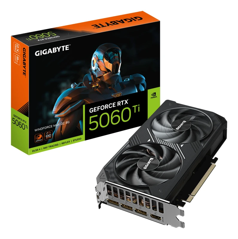 Image of Gigabyte GeForce RTX 5060 Ti WINDFORCE MAX OC 8G Graphics Card - 8GB G