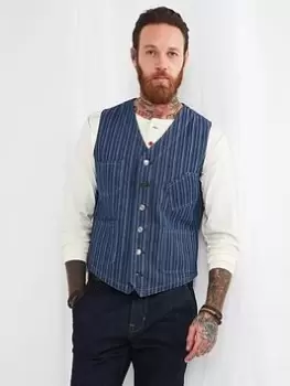 image of Joe Browns Work Hard Play Hard Waistcoat - Blue Size 40, Men