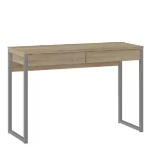 image of Oak Desk with 2 Drawers & Metal Legs - Function