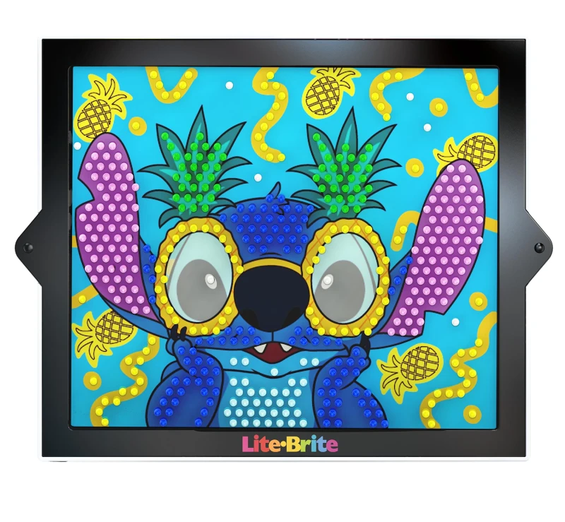 Image of Basic Fun Lite-Brite Colour Pop Disney Stitch - Light-Up Creative Toy with 6 Templates 650 Colourful Pegs & 4 Light Modes - HD Grid Art Set for Stitc