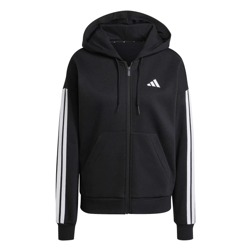 Image of adidas Essentials 3 Stripe Zip Track Hoodie Womens Black female XL (20-22)