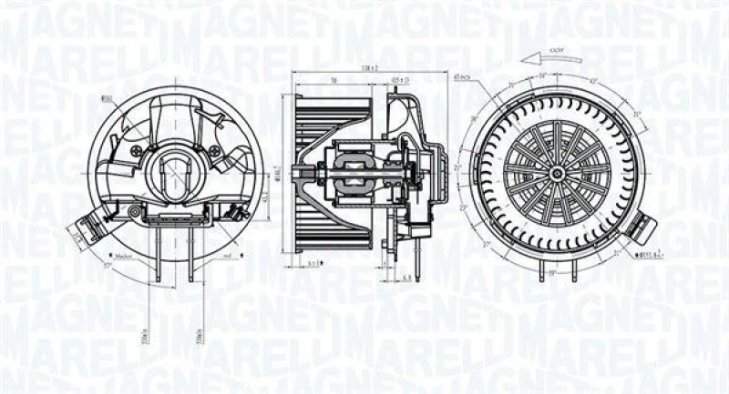 Image of MAGNETI MARELLI Heater blower motor MAGNETI MARELLI 069412305010