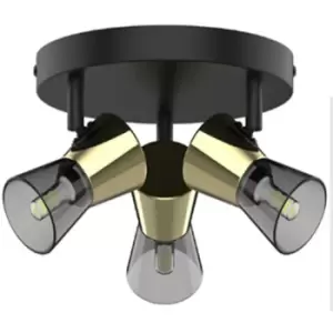 image of Zumaline Lighting - Zumaline Cento Ceiling Spotlight Clusters, Matt Black, Gold, 3x G9