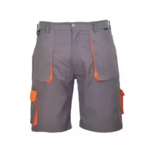 image of Portwest - Texo Contrast Shorts - Charcoal - Small - TX14GRRS