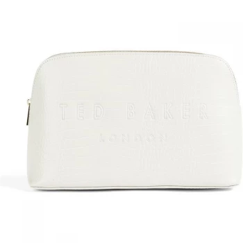 image of Ted Baker Crocana Croc Detail Debossed Washbag - NUDE