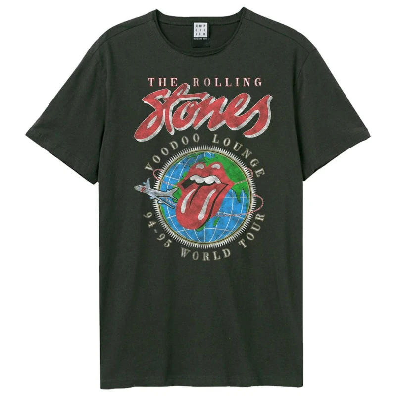 Image of Amplified Amplified Men Voodoo Lounge Tour The Rolling Stones T-Shirt in Charcoal Size: Small Charcoal S Male 5063470409891