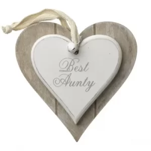 image of Hanging Wooden Heart Best Aunty by Heaven Sends